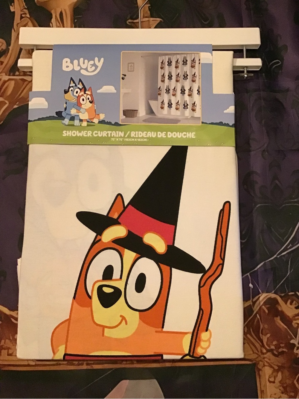 Bluey and bingo halloween shower curtain 72 x 72 -NEW